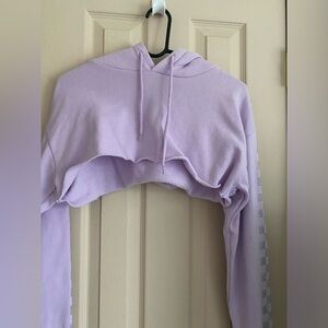 purple cropped hoodie